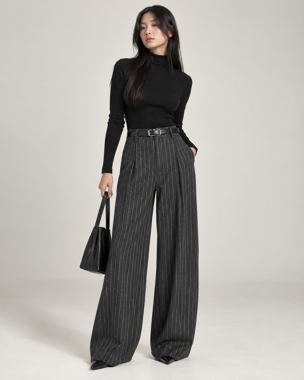 Grey Pinstripe Pants