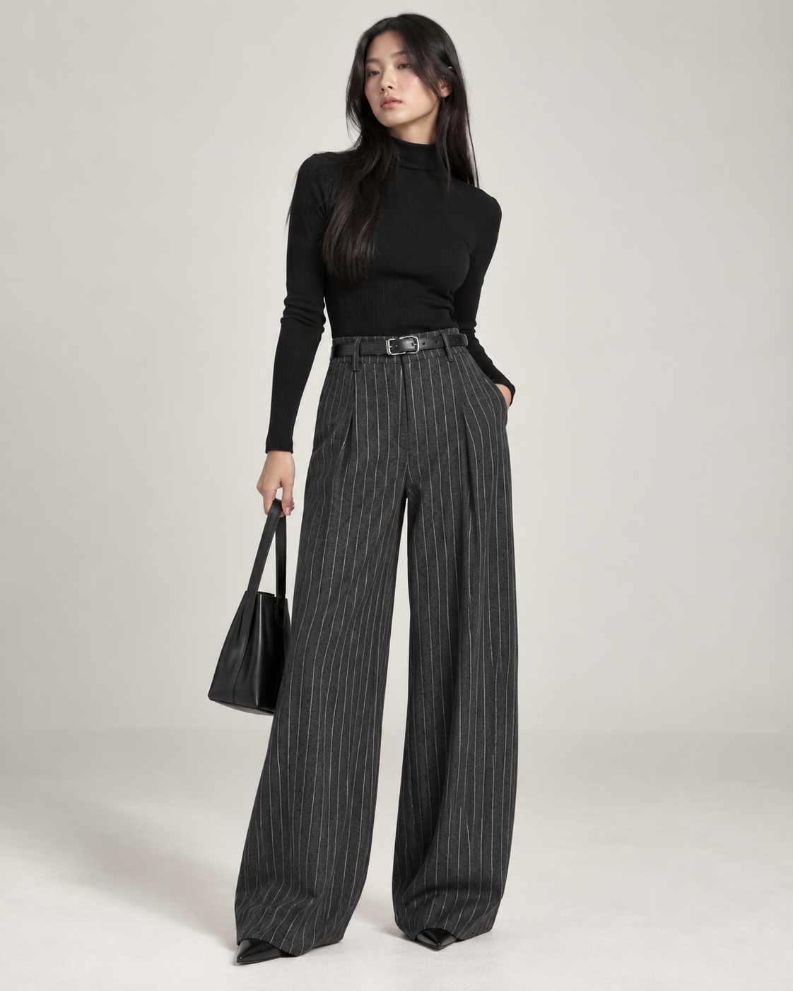 Grey Pinstripe Pants