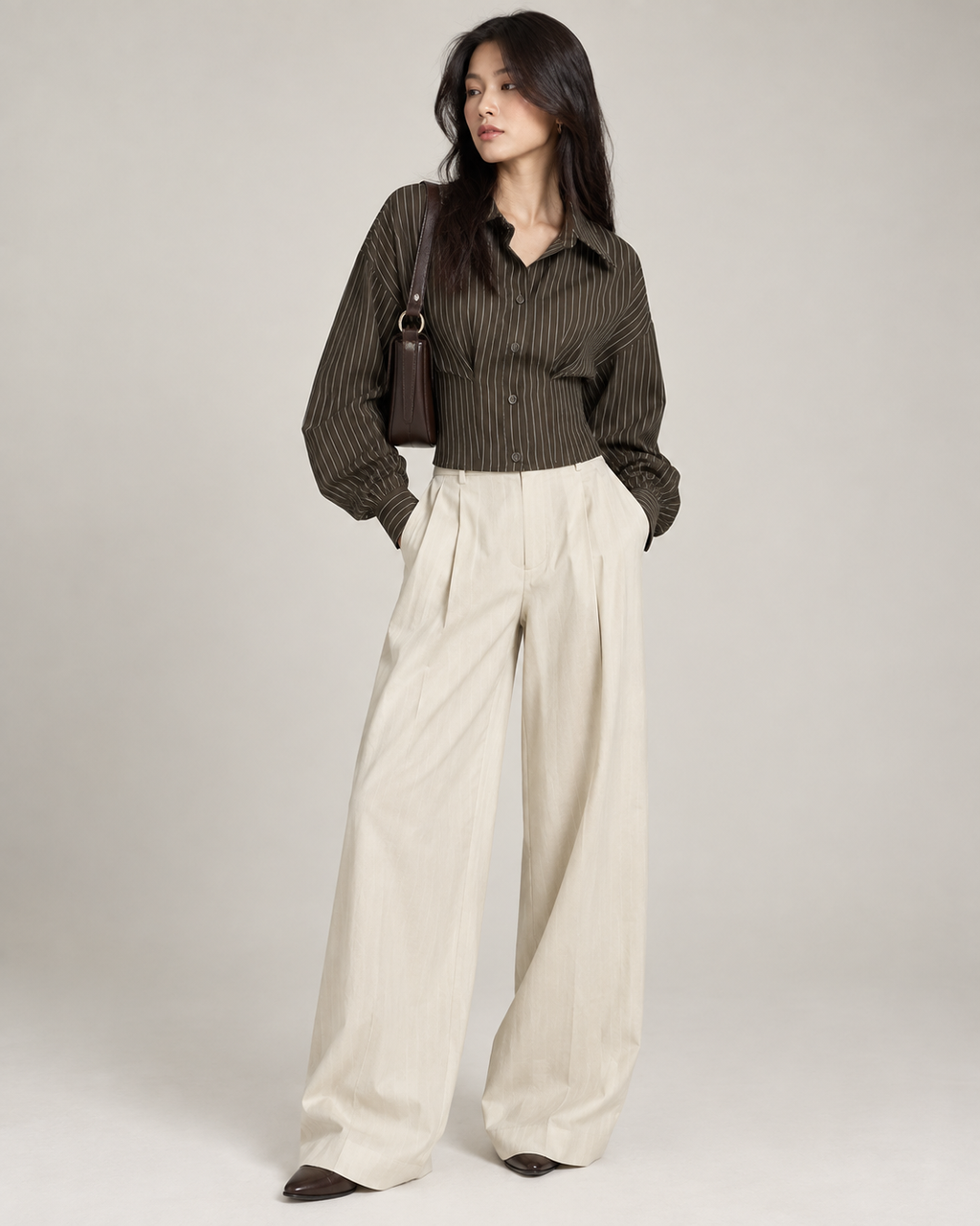 Brown Pinstripe Shirt