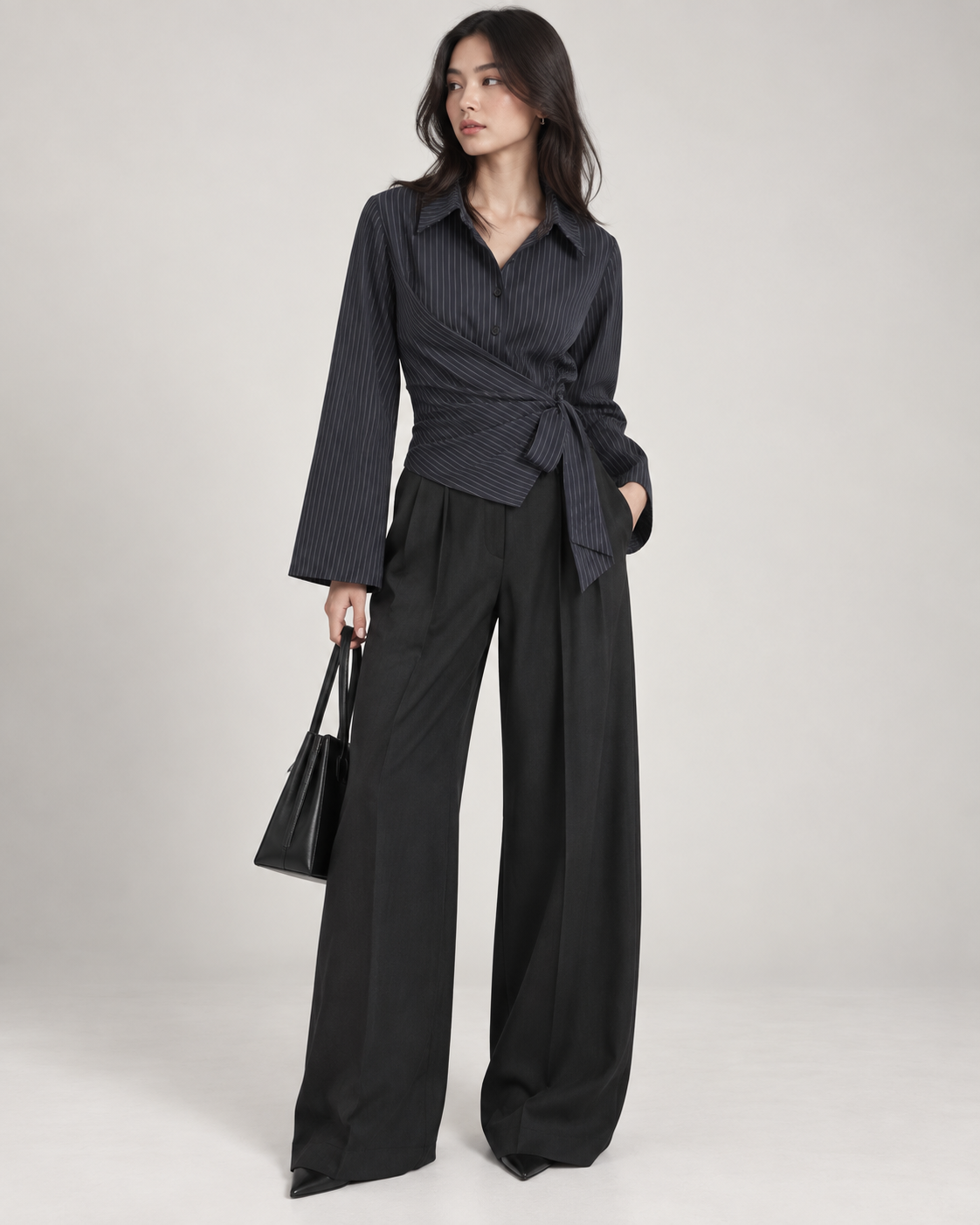 Navy Wrap Shirt