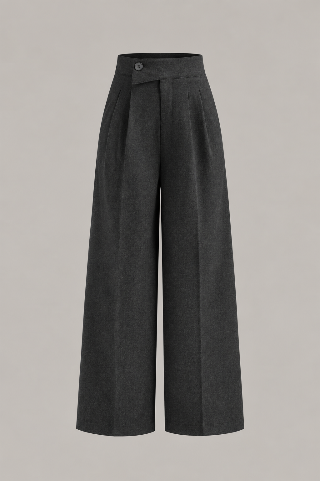 Charcoal Asymmetric Wide-Leg Pants