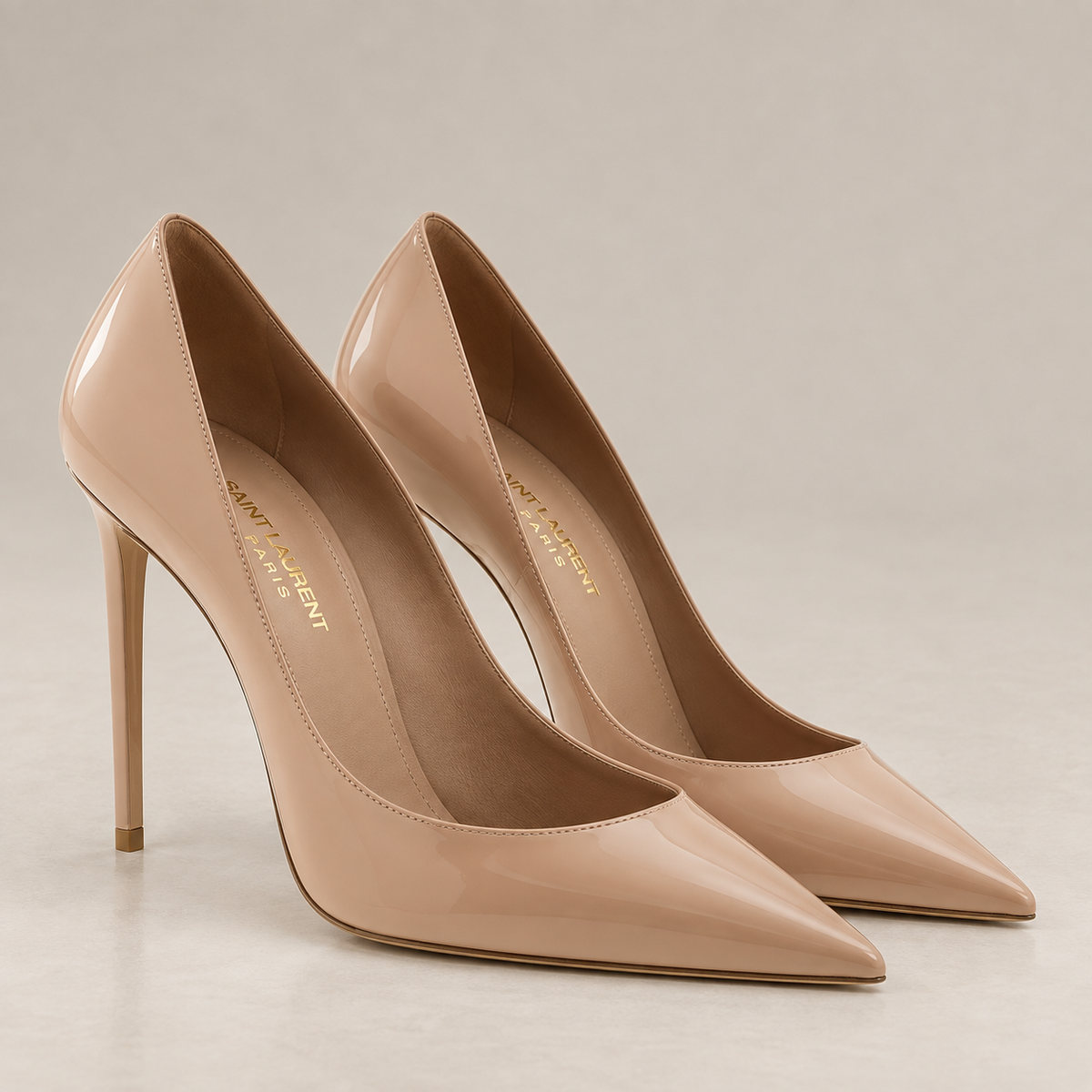 Nude Patent Pointed Pumps