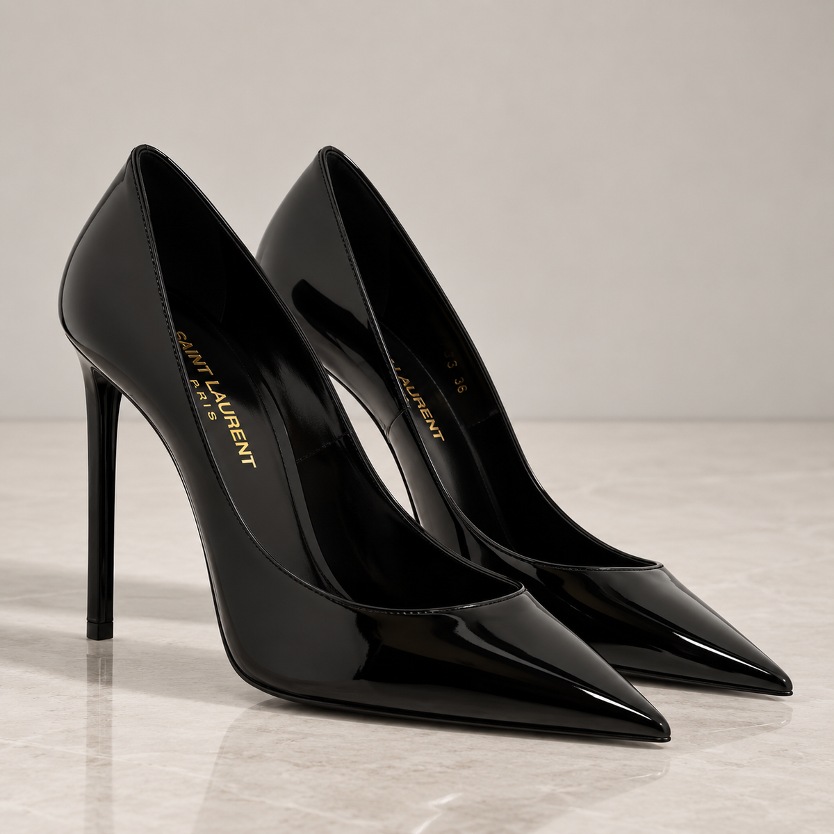 Black Patent Stiletto Pumps