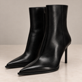 Black Pointed Stiletto Ankle Boots