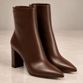 Espresso Pointed Block Heel Boots