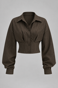 Brown Pinstripe Shirt