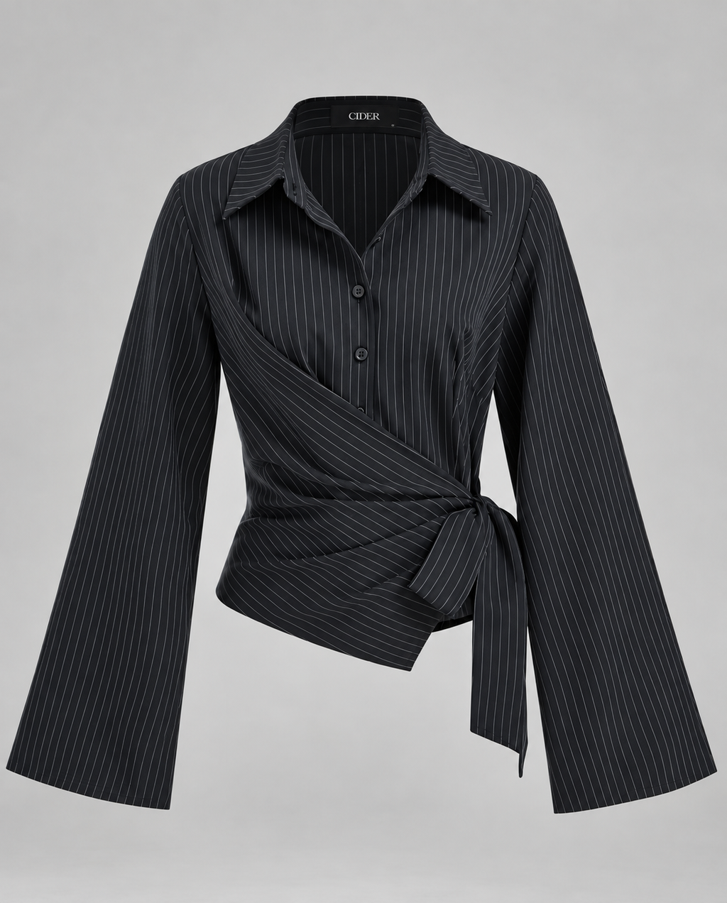Navy Wrap Shirt