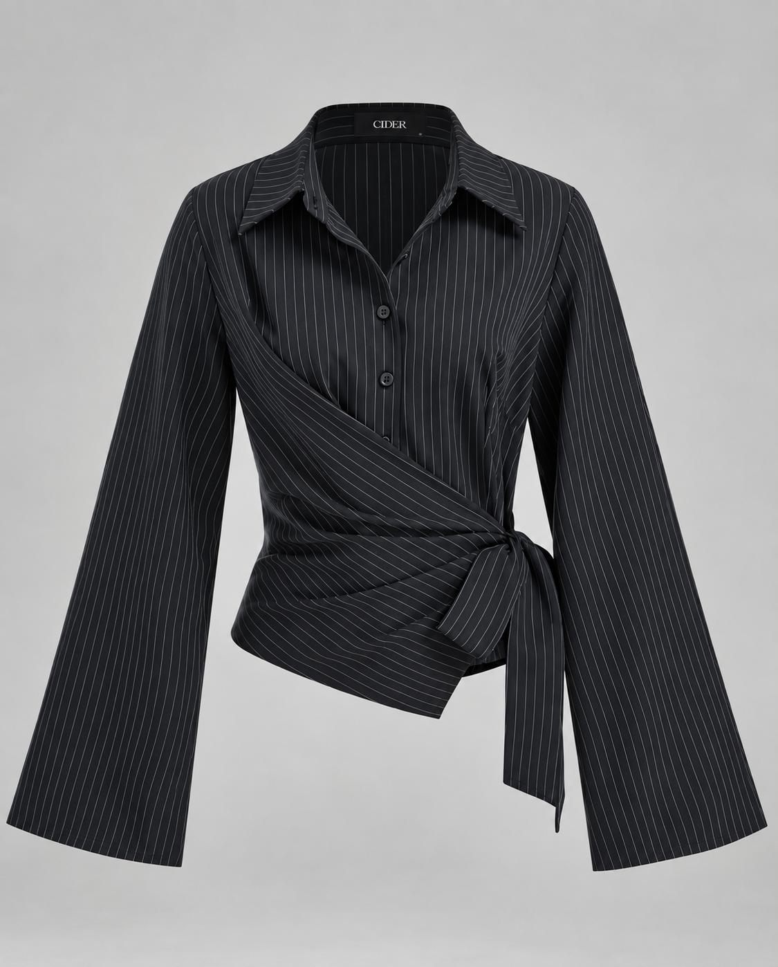 Navy Wrap Shirt