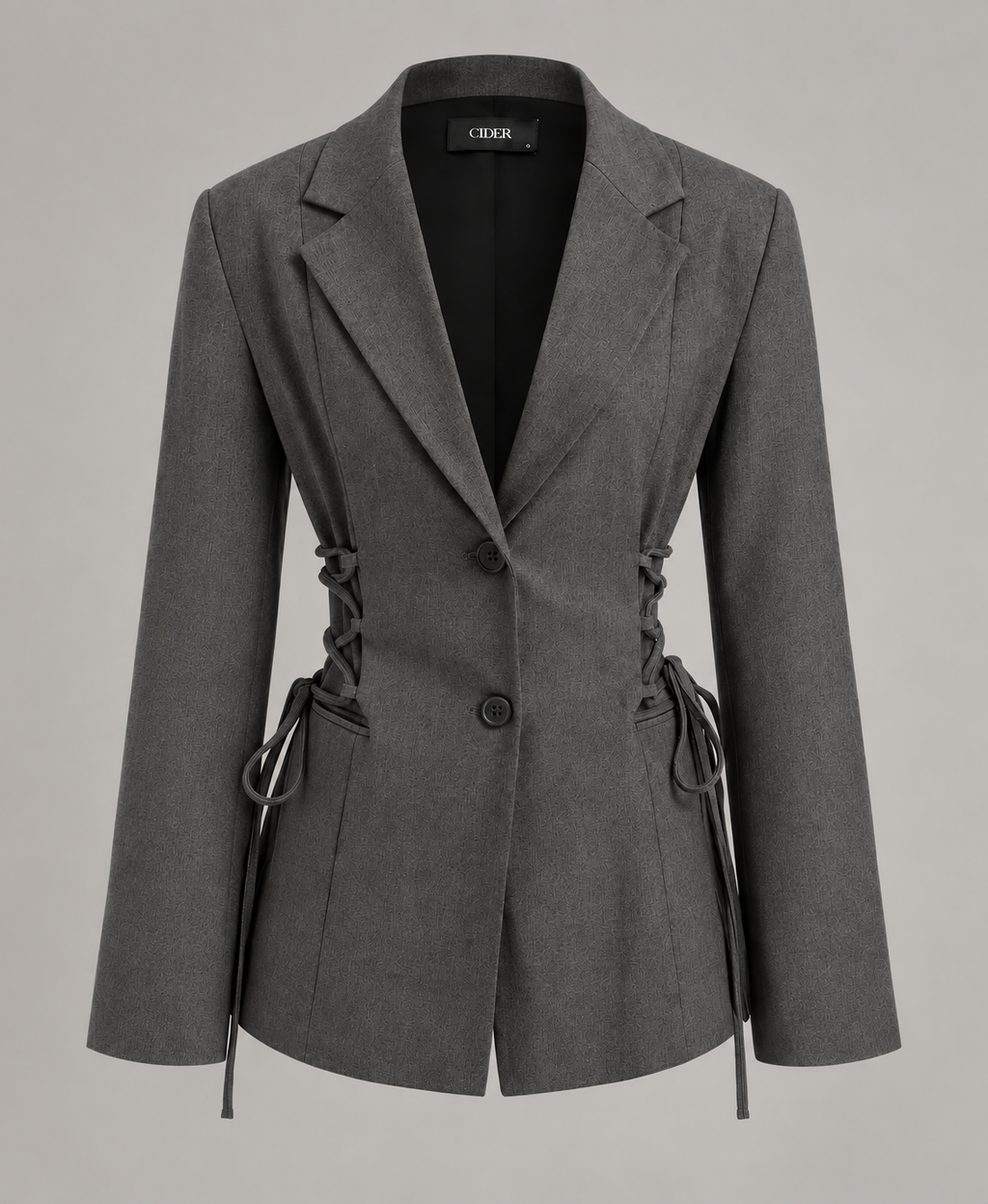 Grey Lace-Up Blazer