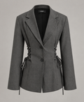 Grey Lace-Up Blazer