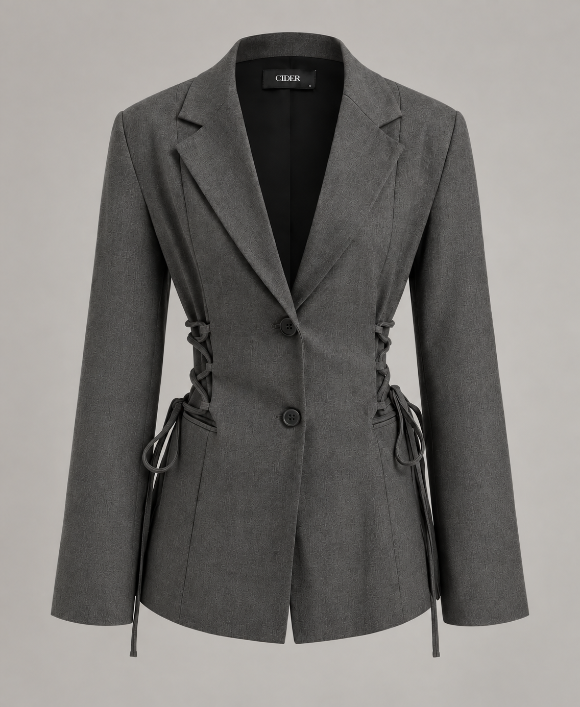 Grey Lace-Up Blazer