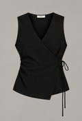 Black Wrap Tie Vest