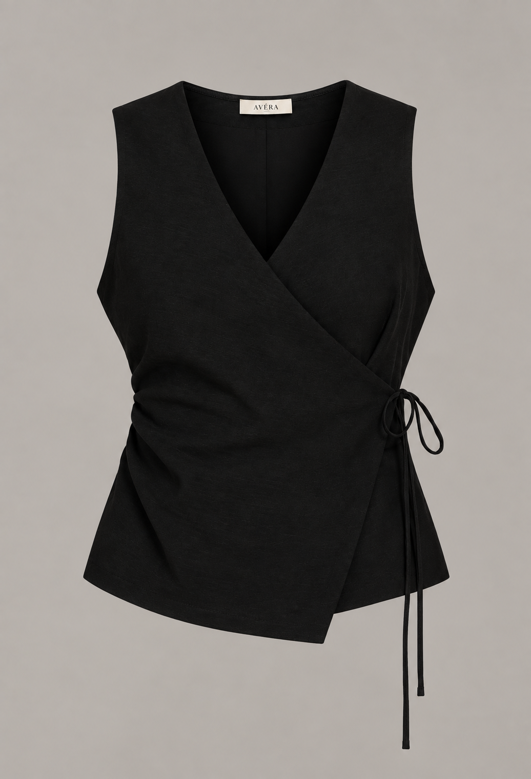 Black Wrap Tie Vest